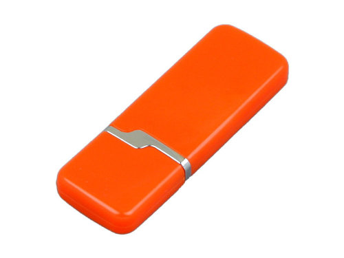 Флешка промо прямоугольной формы c оригинальным колпачком, 4 Гб, оранжевый