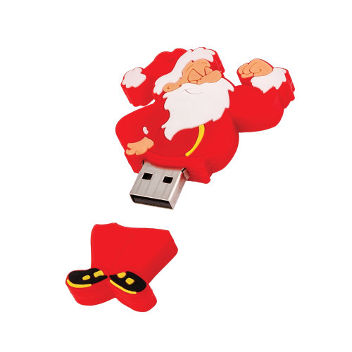 Флеш-карта "Дед Мороз" USB 8GB, красный с белым