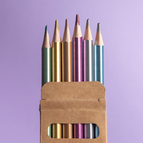 Набор цветных карандашей METALLIC, 6 цветов (бежевый)