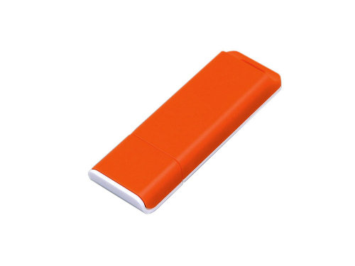 Флешка прямоугольной формы, оригинальный дизайн, двухцветный корпус, 4 Гб, оранжевый/белый