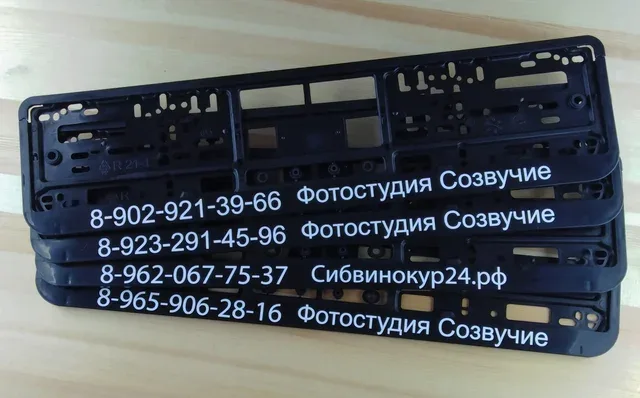 Рамка для автомобильного номера прямоугольная тип 1, черный