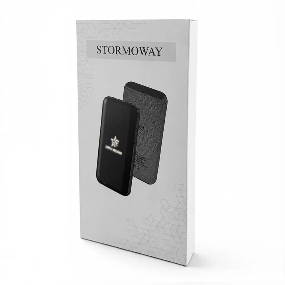 Внешний аккумулятор Stormoway, 10000 mAh с беспроводной зарядкой, черный