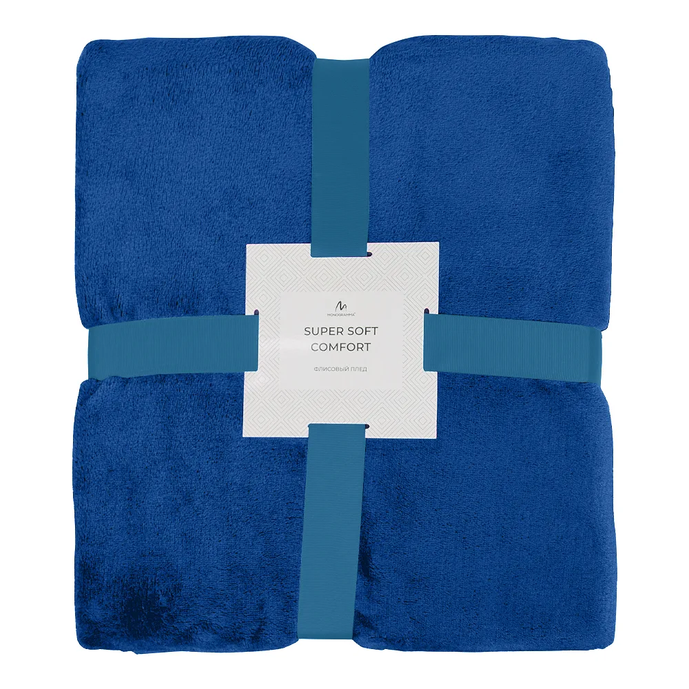 Плед флисовый SUPER SOFT COMFORT TRAVEL, синий
