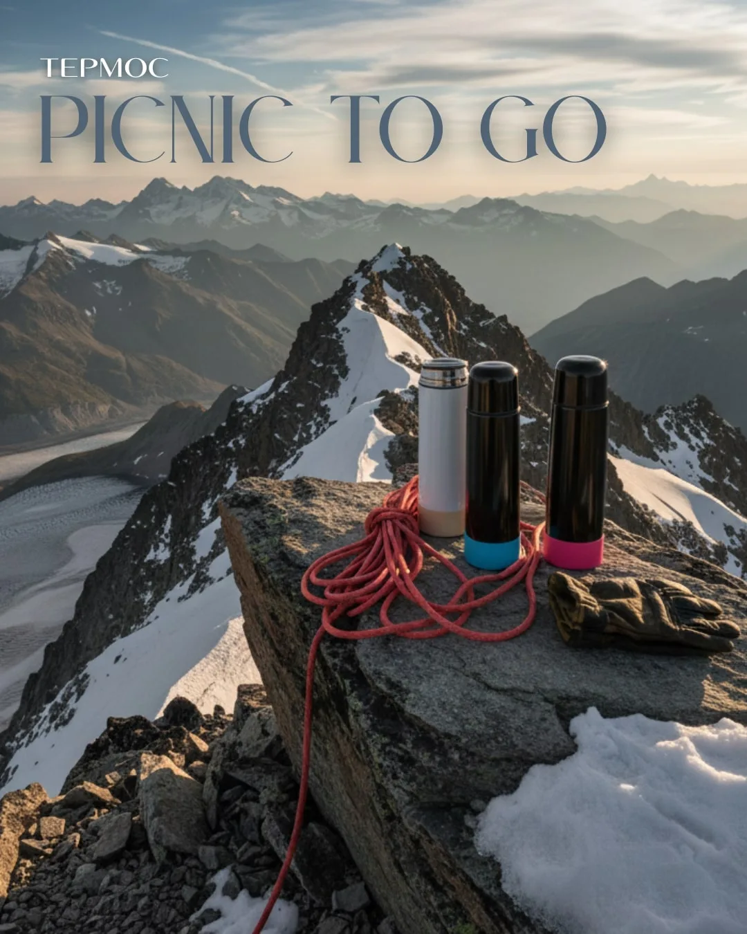 Термос Picnic Bright To Go, чёрный/розовый