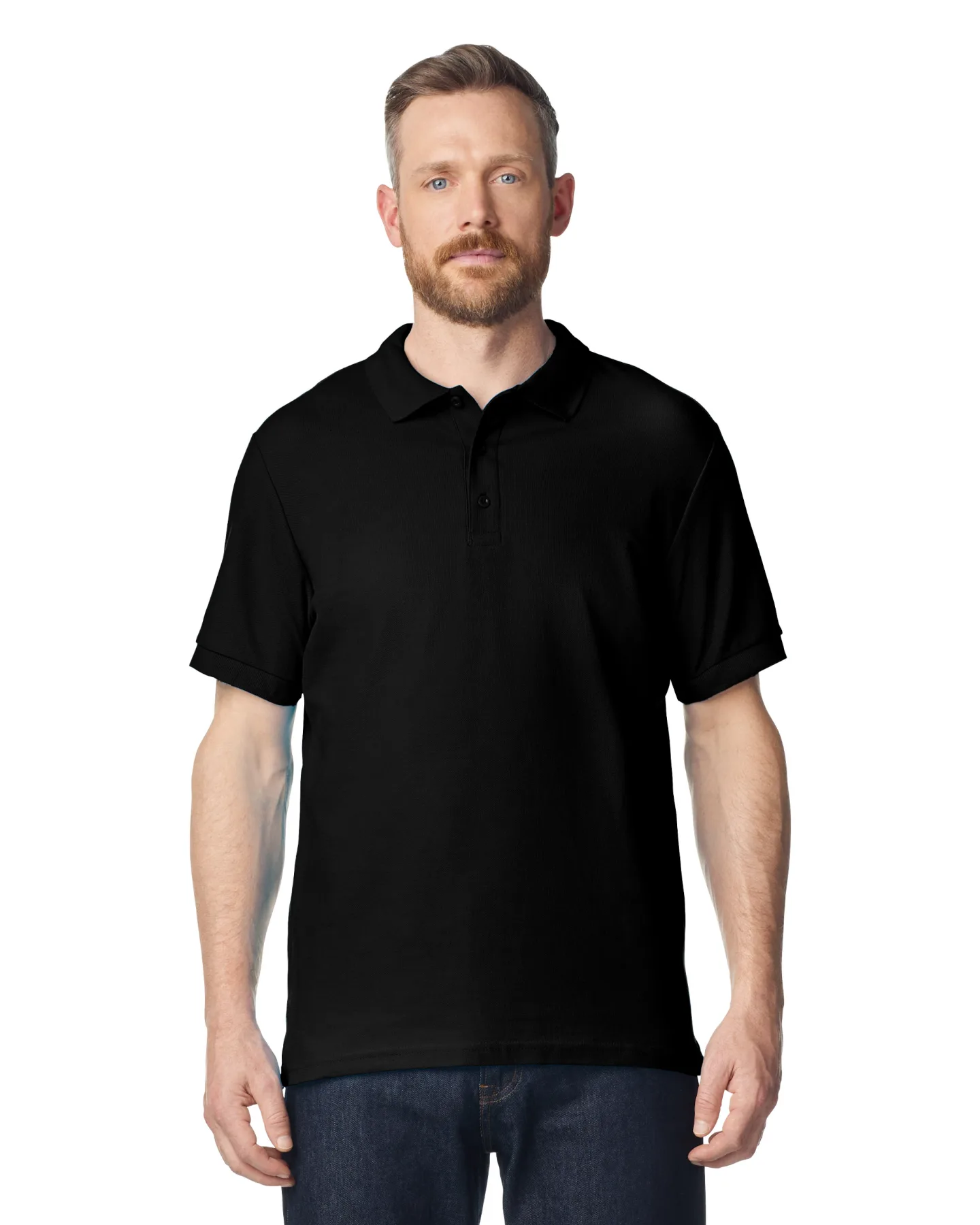 Футболка поло PREMIUM COTTON ADULT DOUBLE PIQUE, ЧЕРНЫЙ S