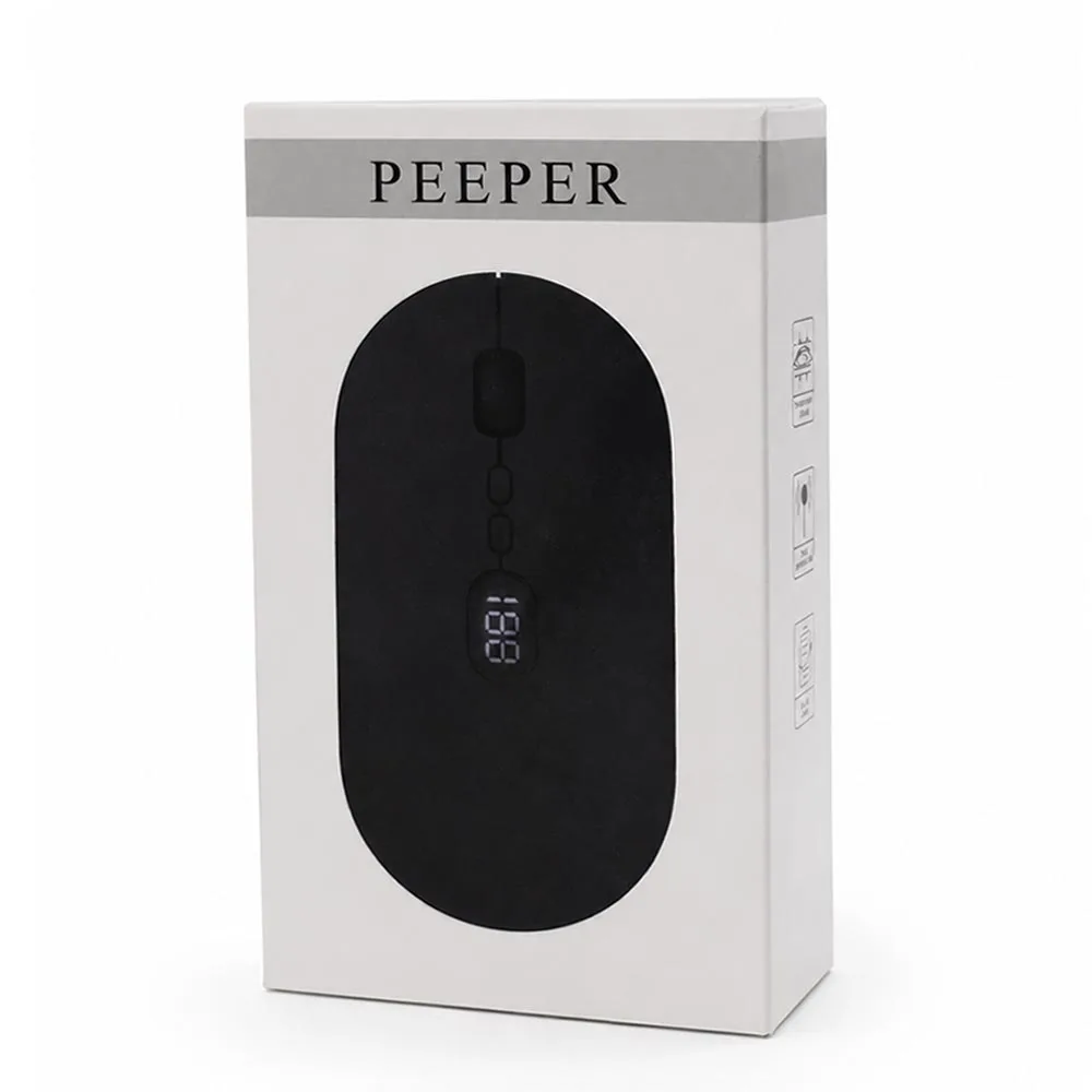 Мышь компьютерная беспроводная с индикатором Peeper, черный