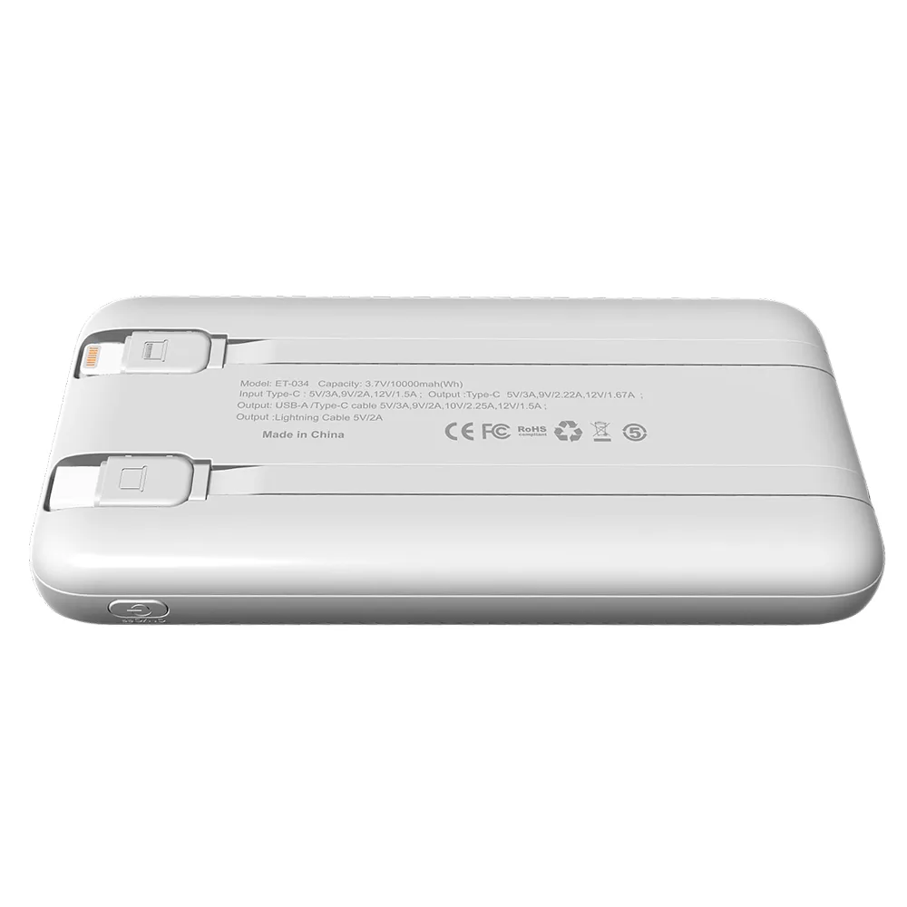 Внешний аккумулятор Nero с быстрой зарядкой (до 22, 5W), 10000 mAh, белый