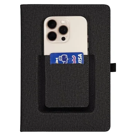 Ежедневник Smart Wallet Cambric A5, черный, недатированный, в твердой обложке с поролоном