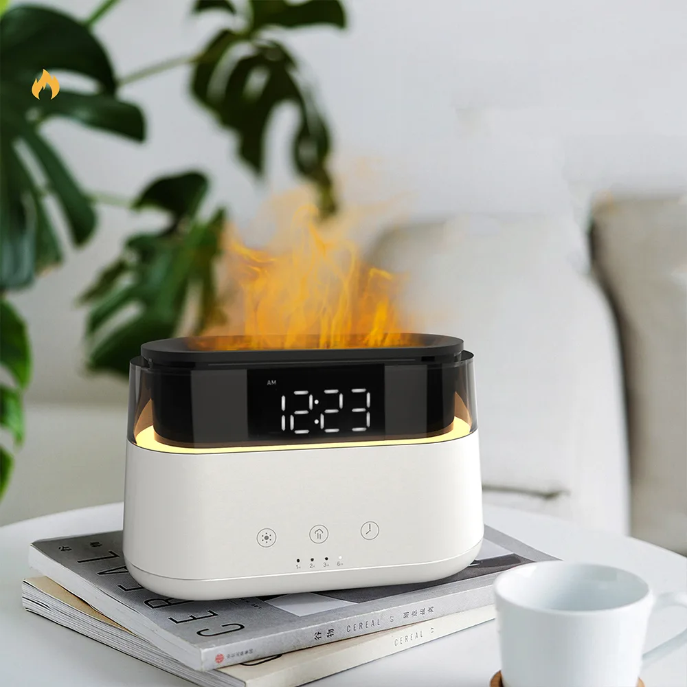 Светодиодный USB увлажнитель-ароматизатор Brava с часами с RGB подсветкой