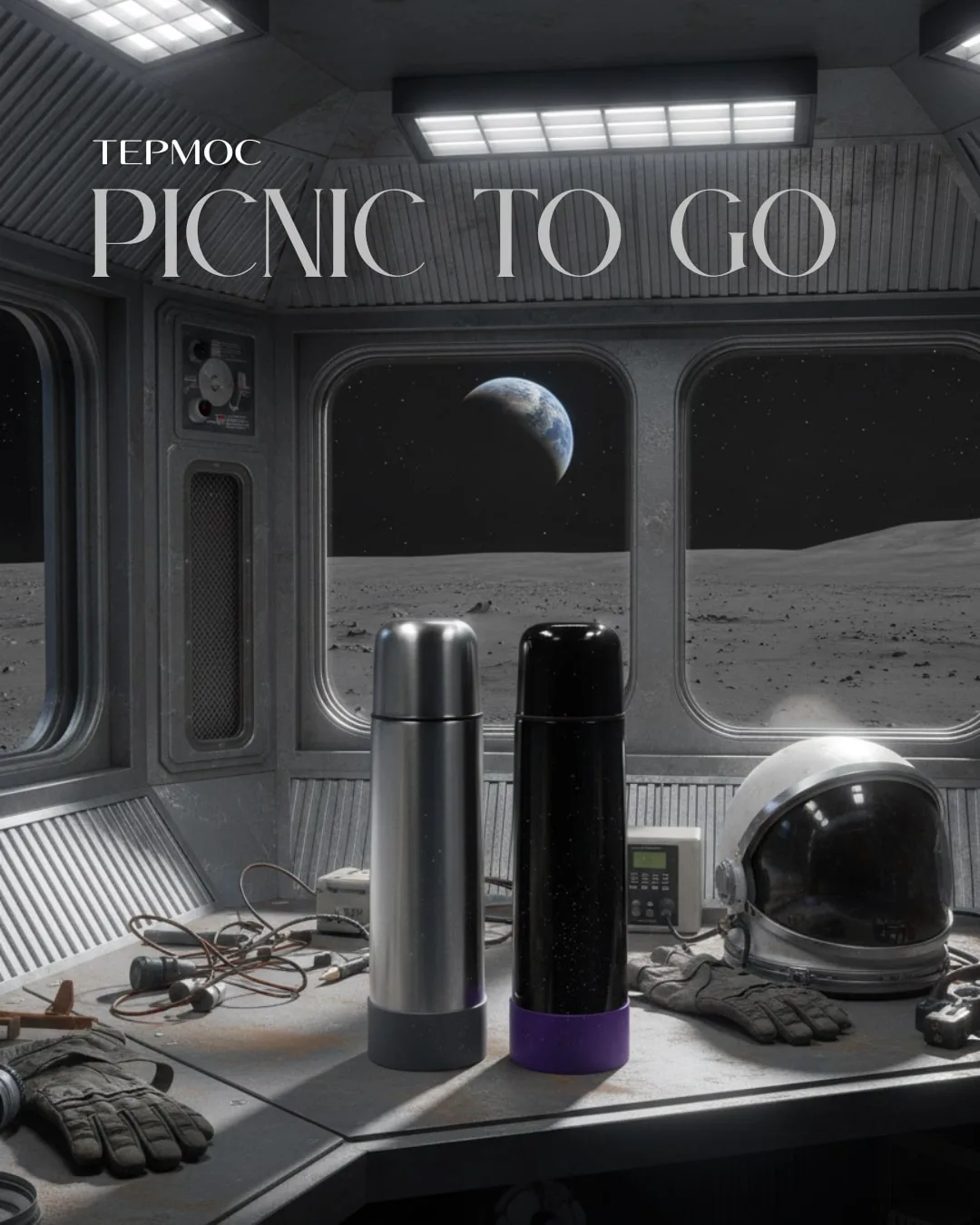 Термос Picnic Silver To Go, серебристый/серый