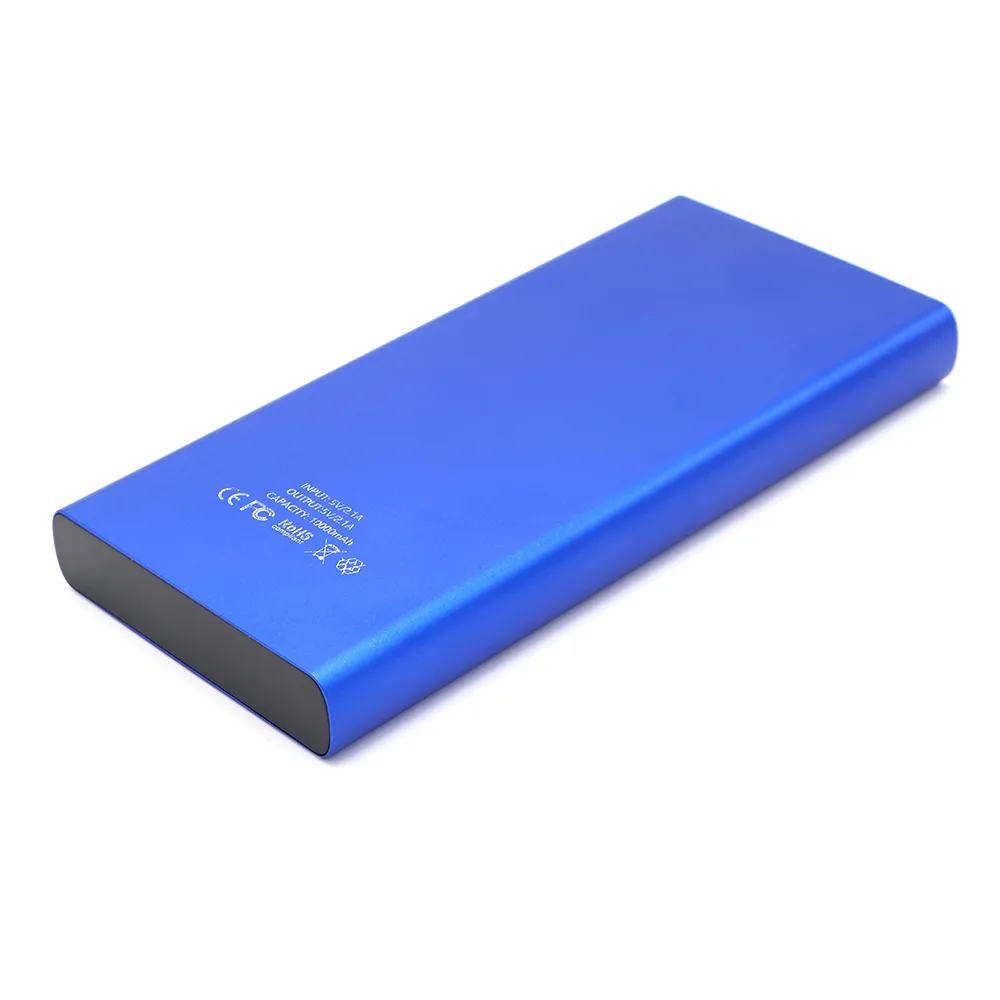 Внешний аккумулятор Höginn в металлическом корпусе, 10000mAh, синий.