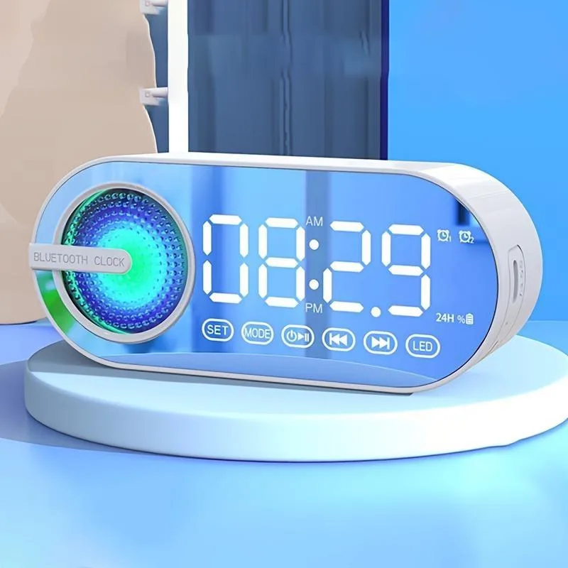 Колонка беспроводная MyTone Sound Clock c часами, белая