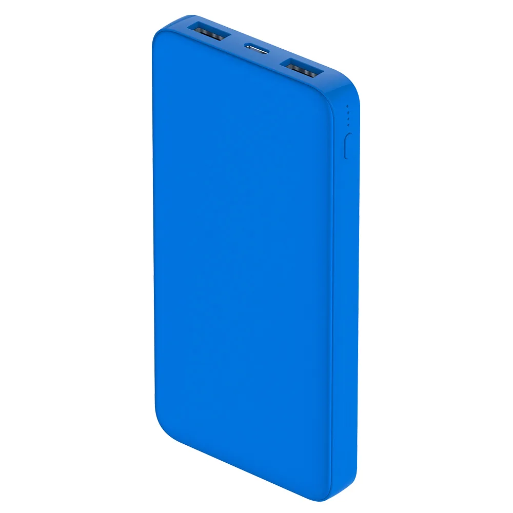10000 Mah, софт-тач покрытие, светло синий