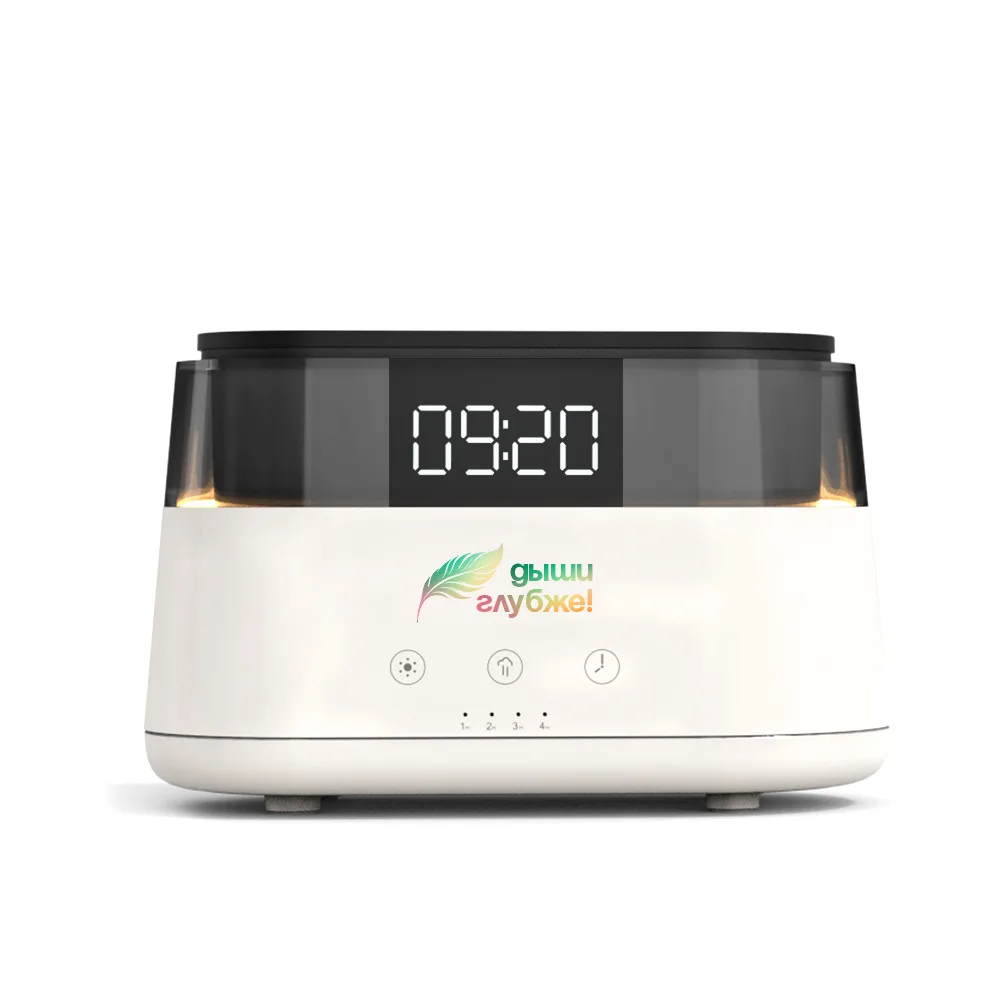 Светодиодный USB увлажнитель-ароматизатор Brava с часами с RGB подсветкой