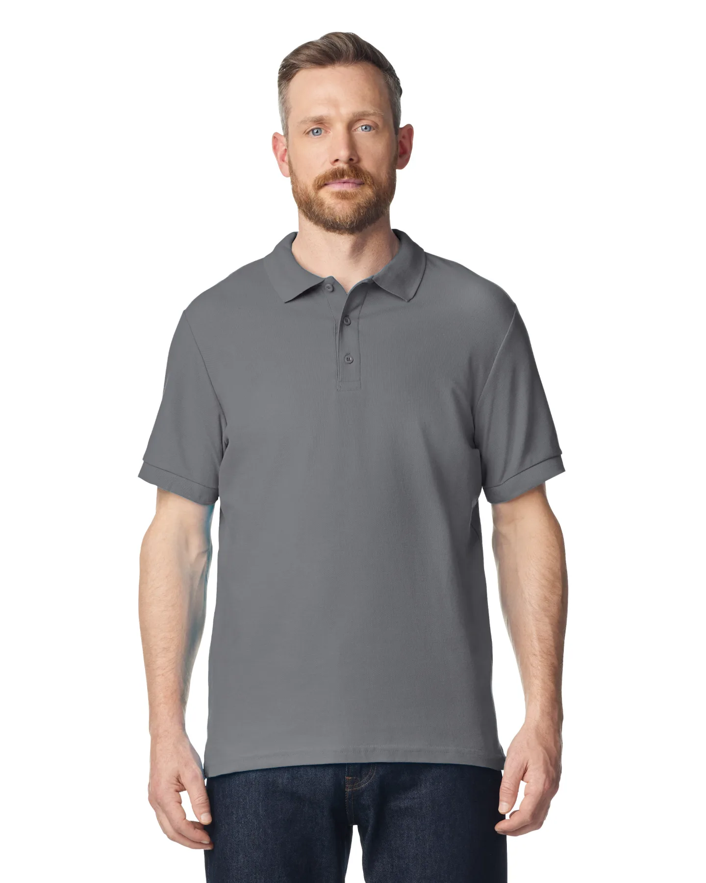 Футболка поло PREMIUM COTTON ADULT DOUBLE PIQUE, ГРАФИТОВЫЙ S