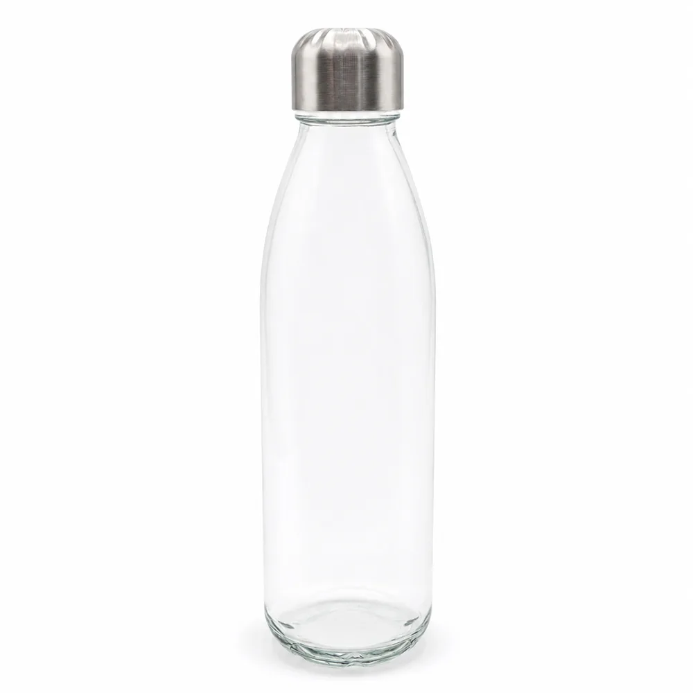 Бутылка стеклянная с манжетой и держателем Glassy, чёрная
