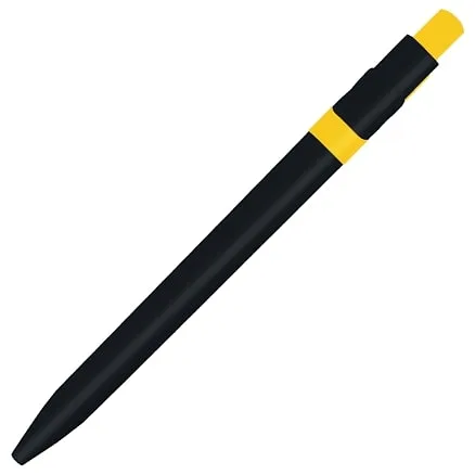 Ручка шариковая пластиковая Ravena Color, черная/желтая