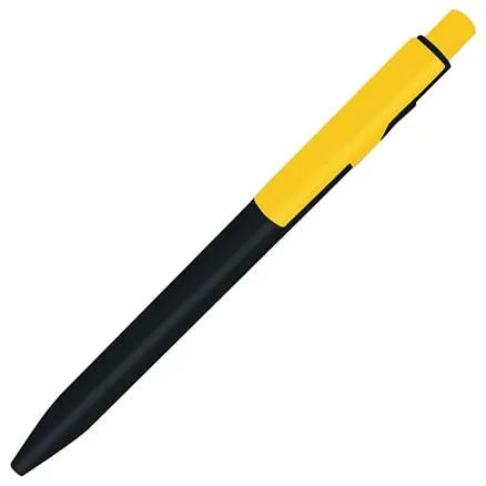 Ручка шариковая пластиковая Ravena Color, черная/желтая