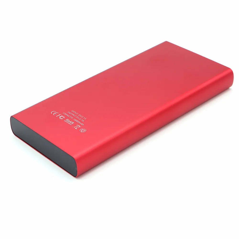 Внешний аккумулятор Höginn в металлическом корпусе, 10000mAh, красный.