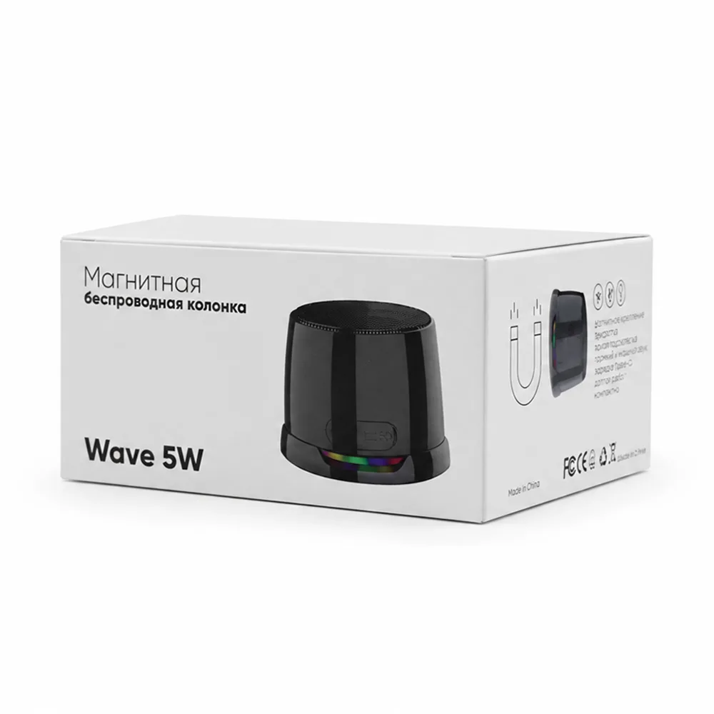 Магнитная беспроводная Bluetooth колонка-подставка Wave 5W, черная