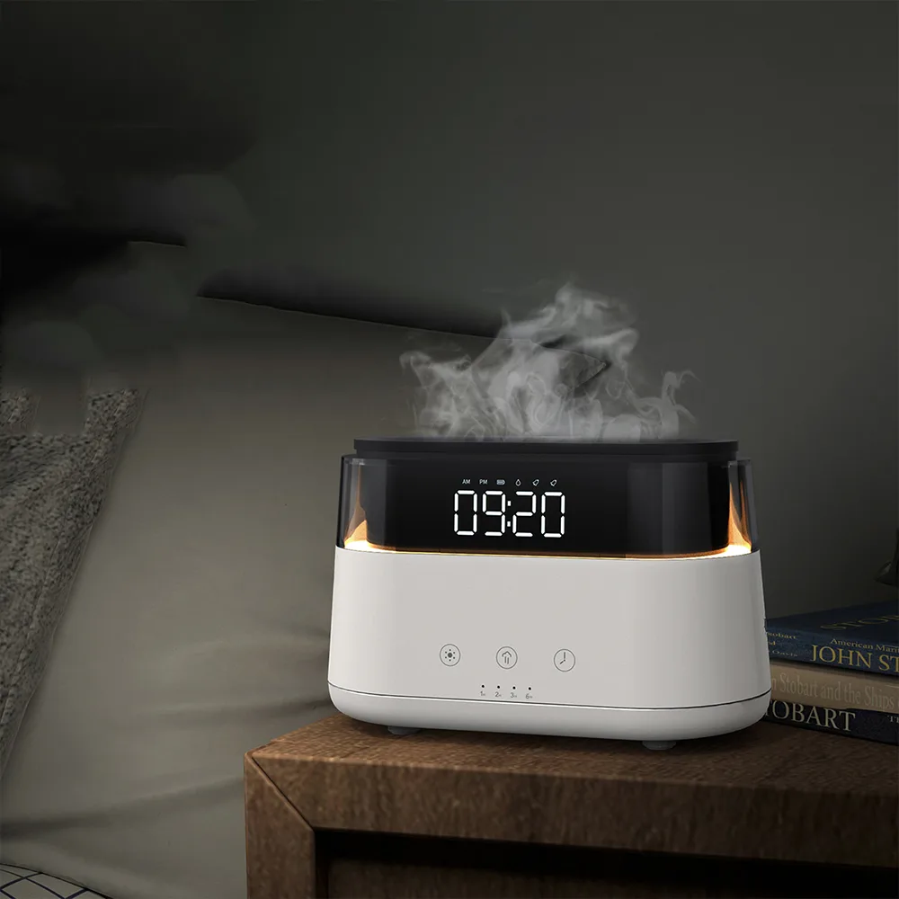 Светодиодный USB увлажнитель-ароматизатор Brava с часами с подсветкой