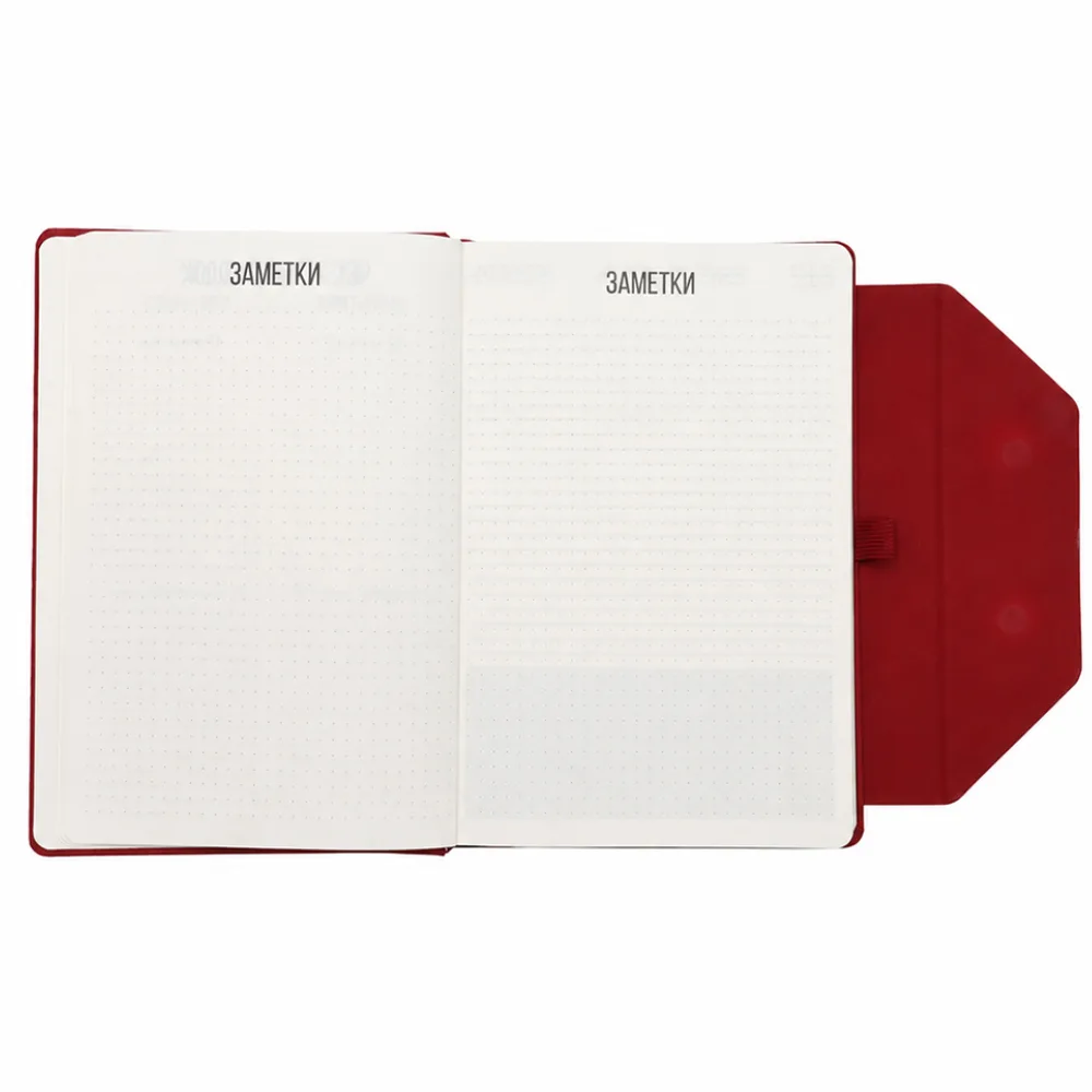 Ежедневник A5 недатированный Tela, в твёрдой обложке с магнитным клапаном, красный