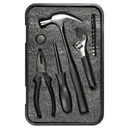 Набор инструментов Tools Baltimore черный 6 в 1 в пластиковом футляре