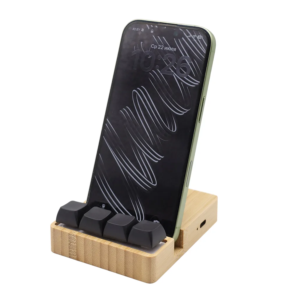 Беспроводное зарядное устройство ClickPad (10W) в виде подставки для телефона, с клавишами анти-стресс, черный