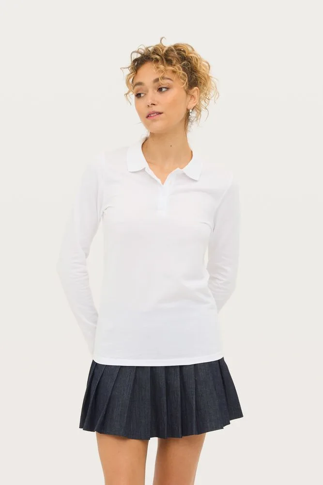 Рубашка поло женская с длинным рукавом Perfect LSL Women, черный меланж