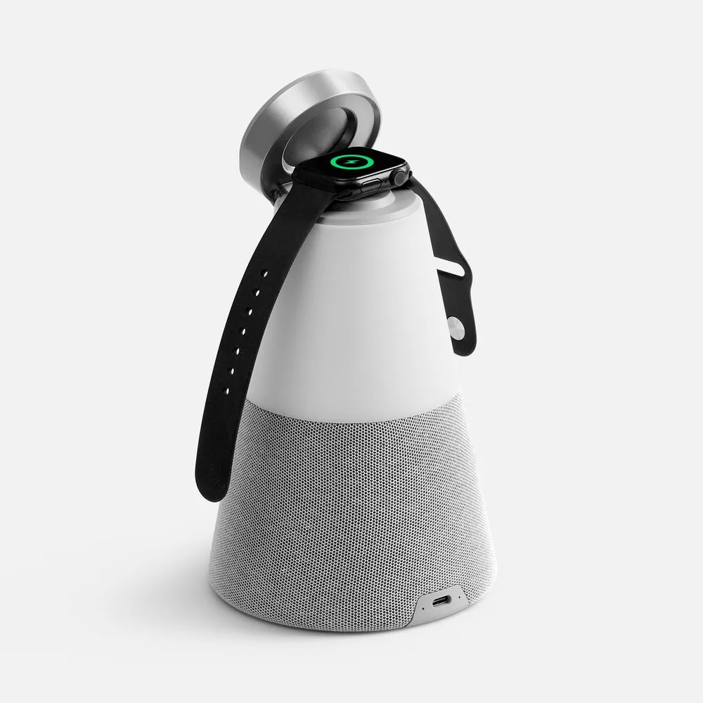 Bluetooth-колонка с беспроводной зарядкой и подсветкой Cone Sonance, серая