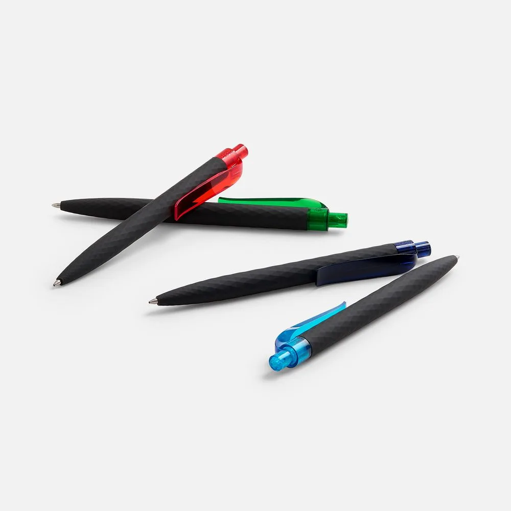 Ручка шариковая Prodir QS01 PRT-T Soft Touch, черная с зеленым