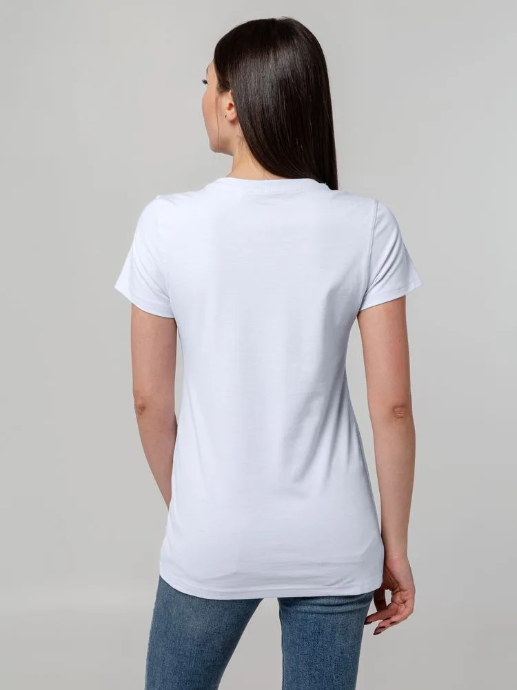 Футболка женская T-bolka Stretch Lady, белая (холодный оттенок)