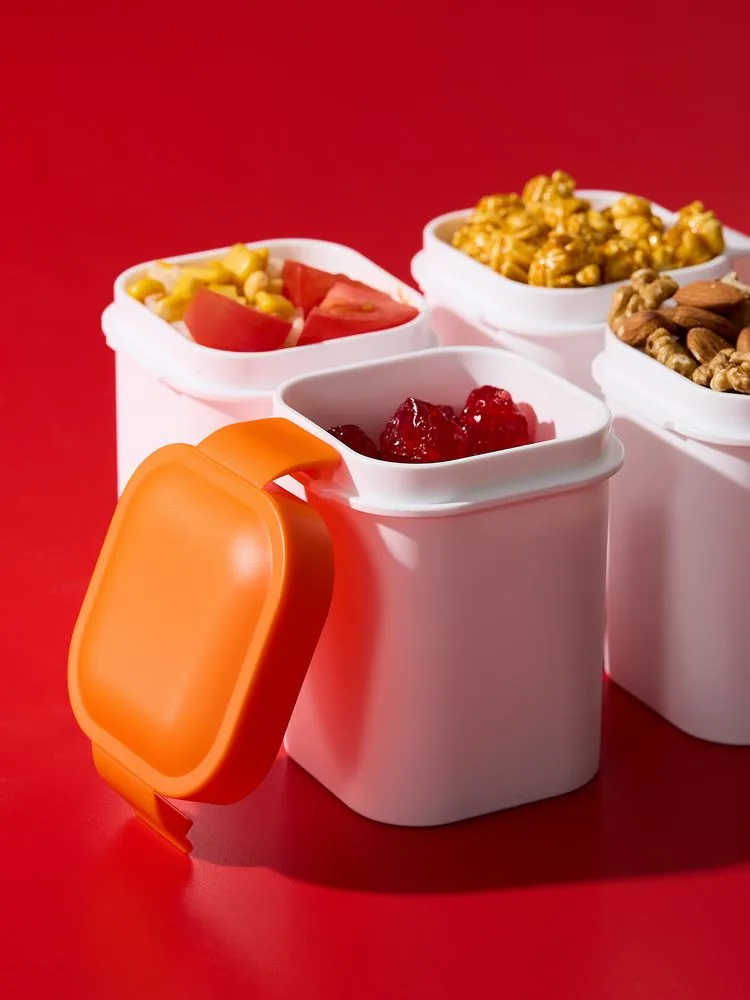 Ланчбокс для снеков Lunch Crunch, белый с оранжевым