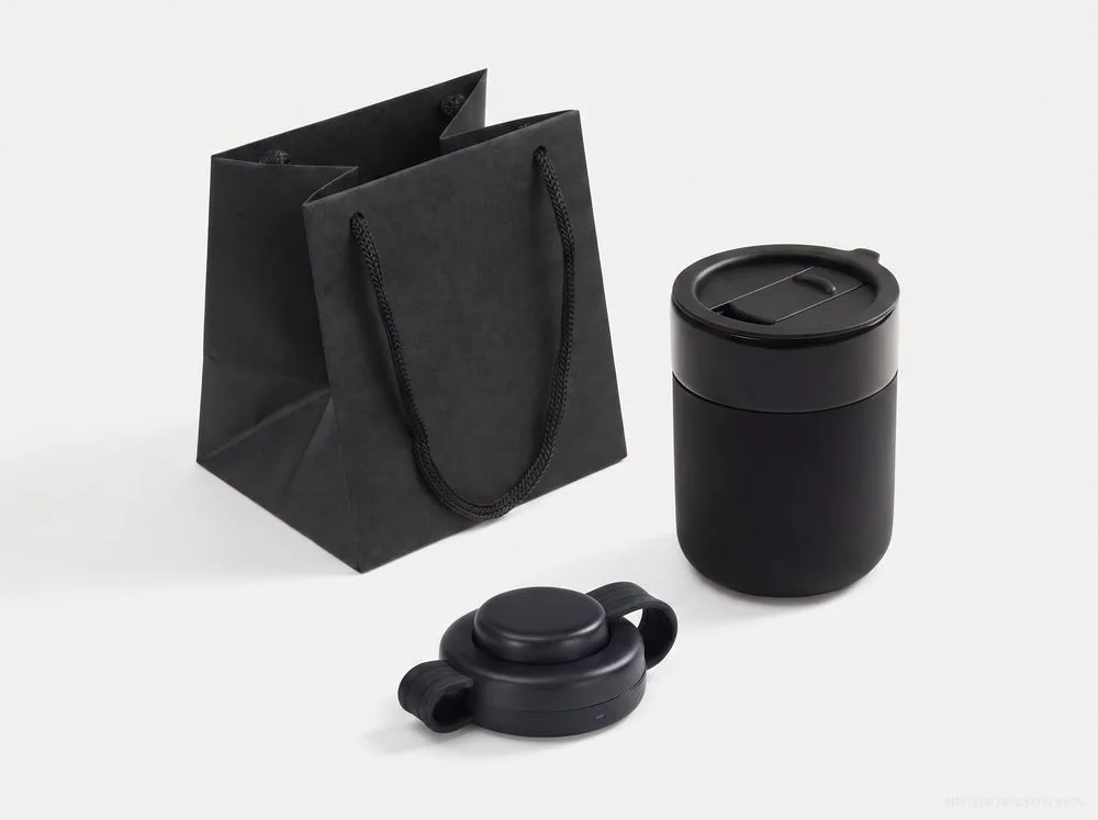 Пакет бумажный под кружку Cupfull, черный