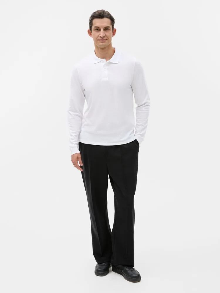 Рубашка поло мужская с длинным рукавом Perfect LSL Men, белая