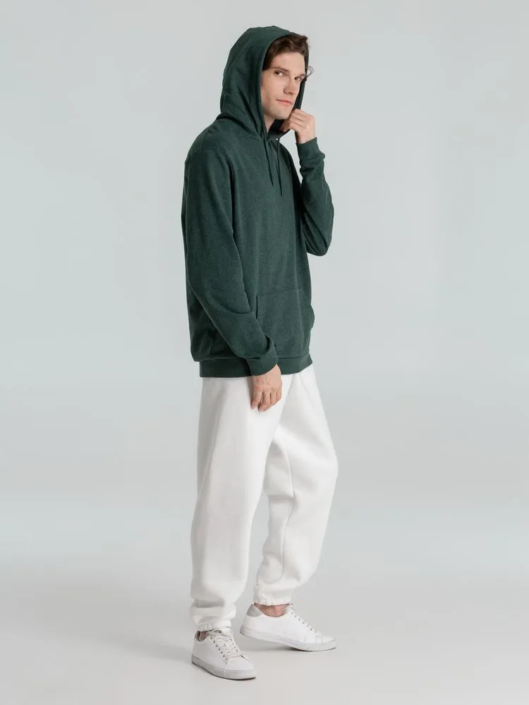 Толстовка с капюшоном унисекс Hoodie, темно-зеленый меланж