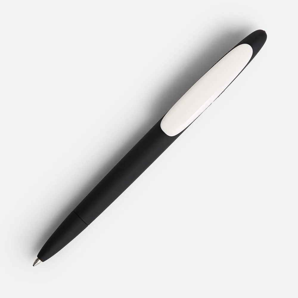 Ручка шариковая Prodir DS5 TRR-P Soft Touch, черная с белым