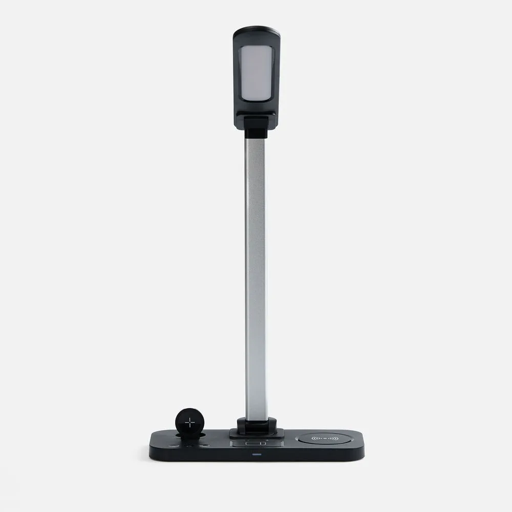 Настольная лампа с беспроводной зарядкой Power Light, черная