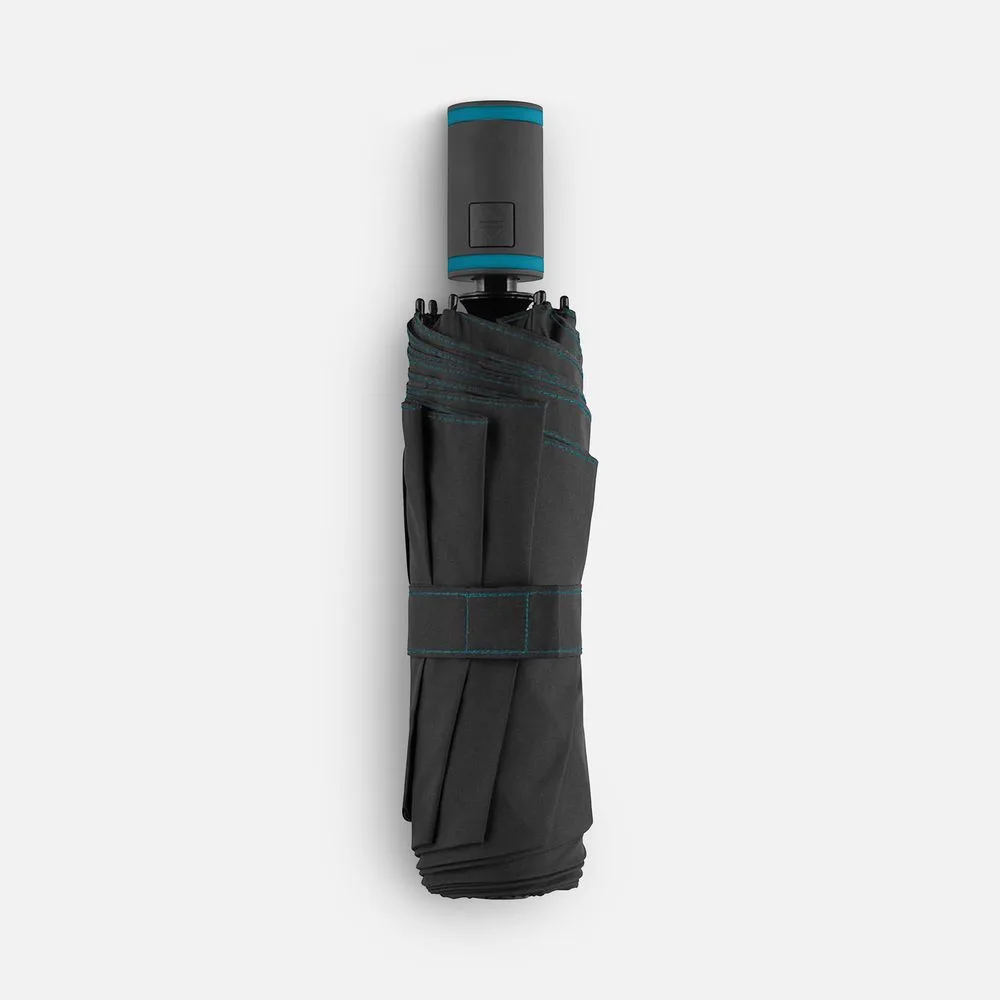 Зонт складной AOC Mini с цветными спицами, бирюзовый