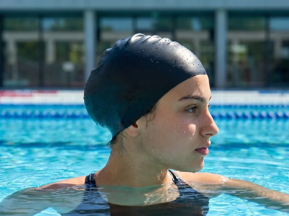 Шапочка для плавания Aquasana, черная