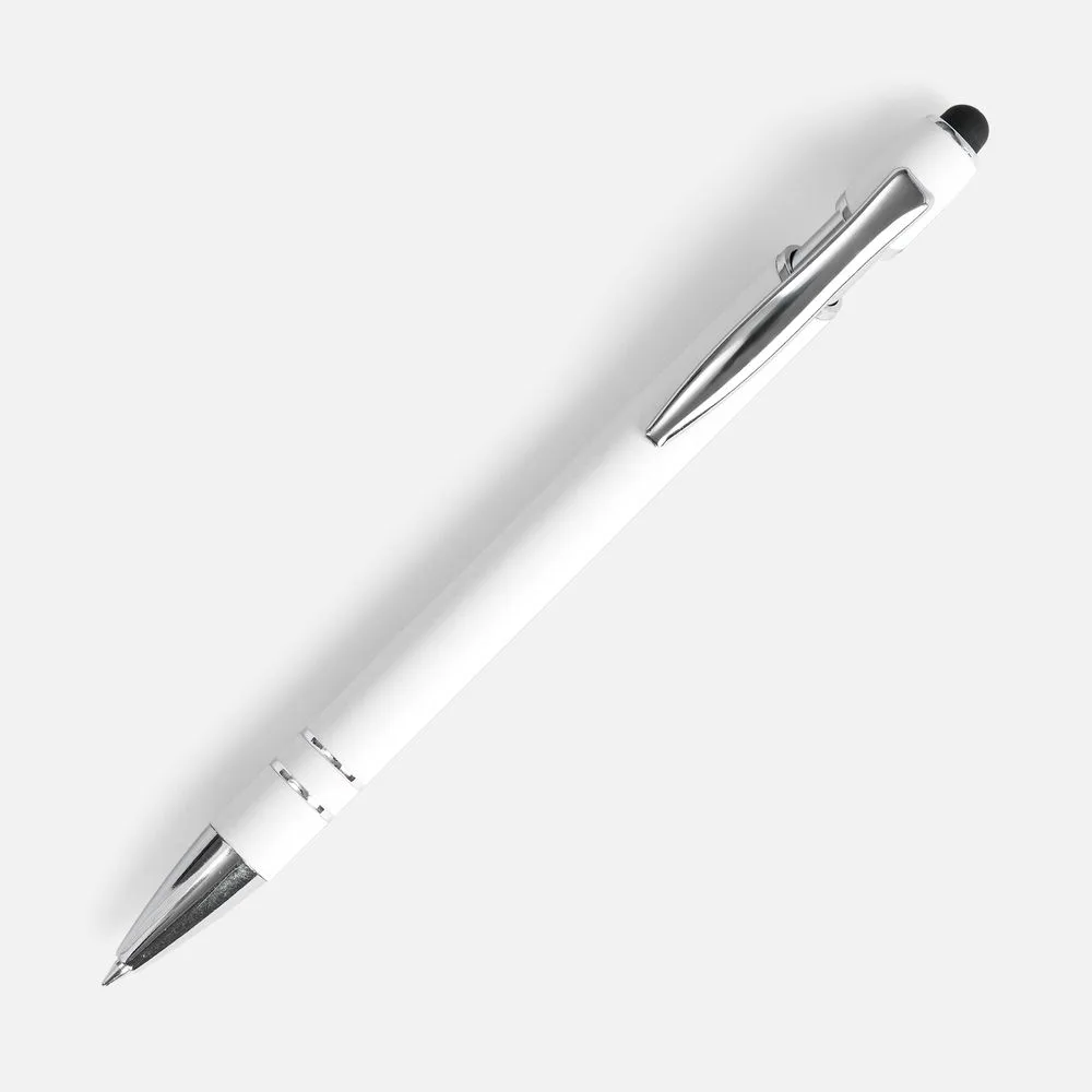 Ручка шариковая Pointer Soft Touch со стилусом, белая
