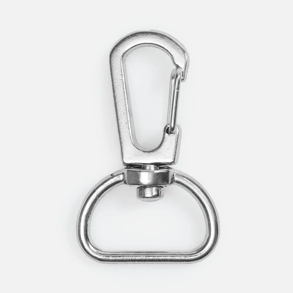 Застежка-карабин Snap hook, M, серебристая (хром)