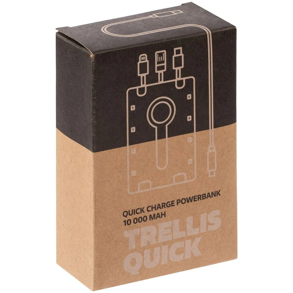 Аккумулятор с быстрой зарядкой Trellis Quick 10000 мАч, белый