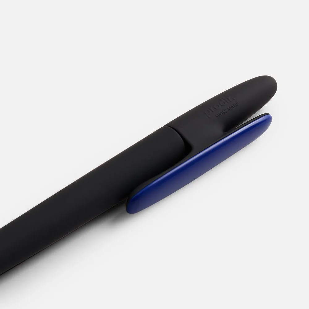 Ручка шариковая Prodir DS5 TRR-P Soft Touch, черная с синим