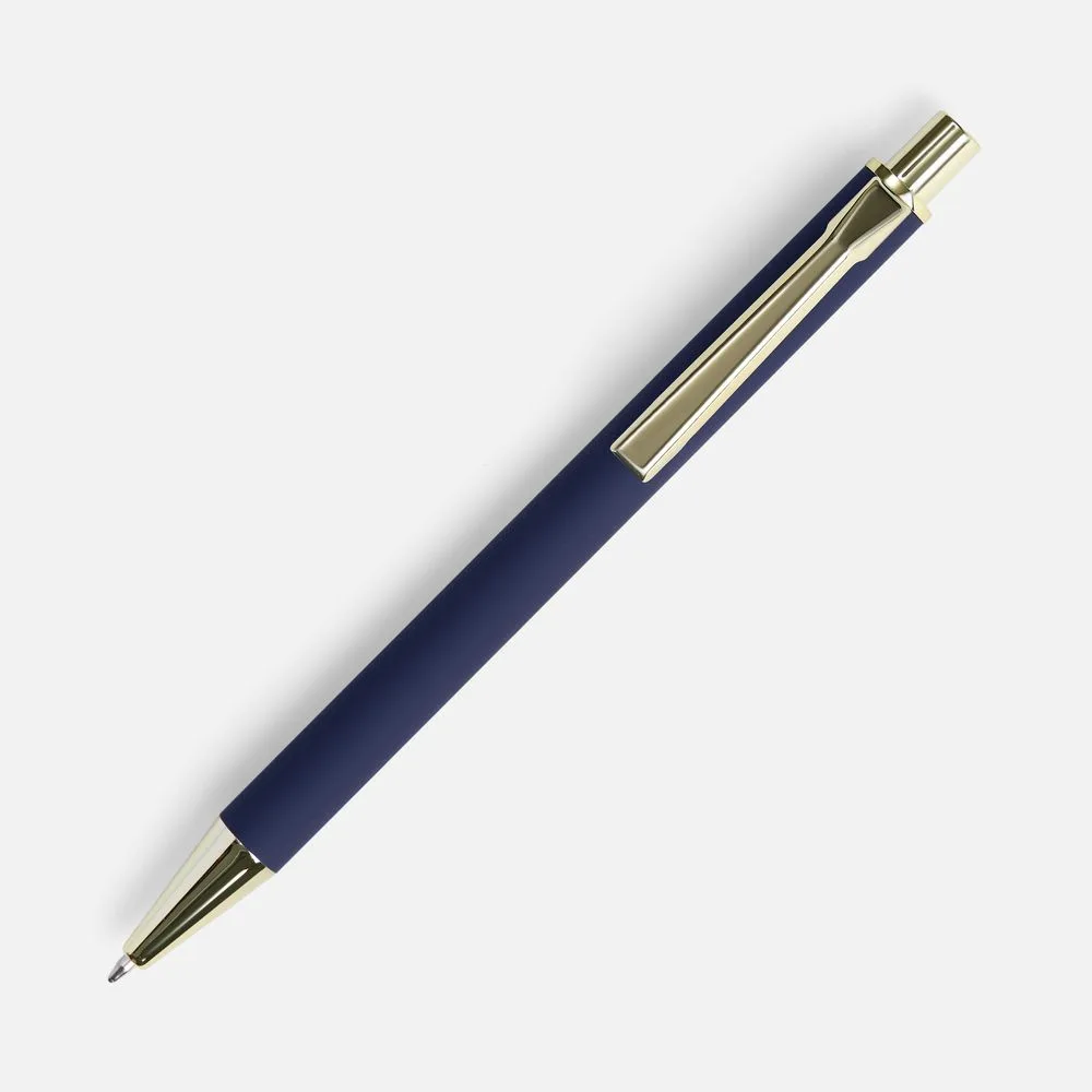 Ручка шариковая Lobby Soft Touch Gold, синяя