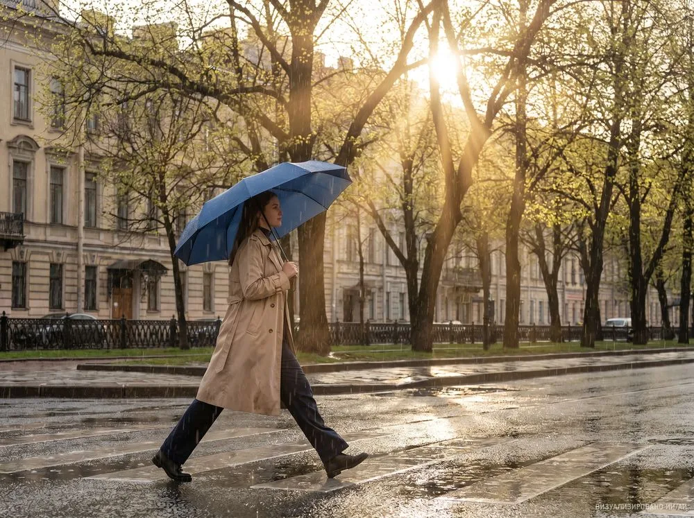 Зонт складной Regenfall, темно-синий