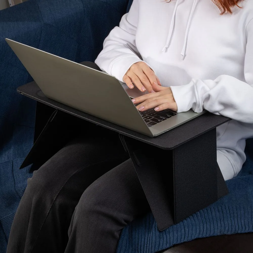 Складной стол для ноутбука с беспроводной зарядкой Kickstand Table, серый
