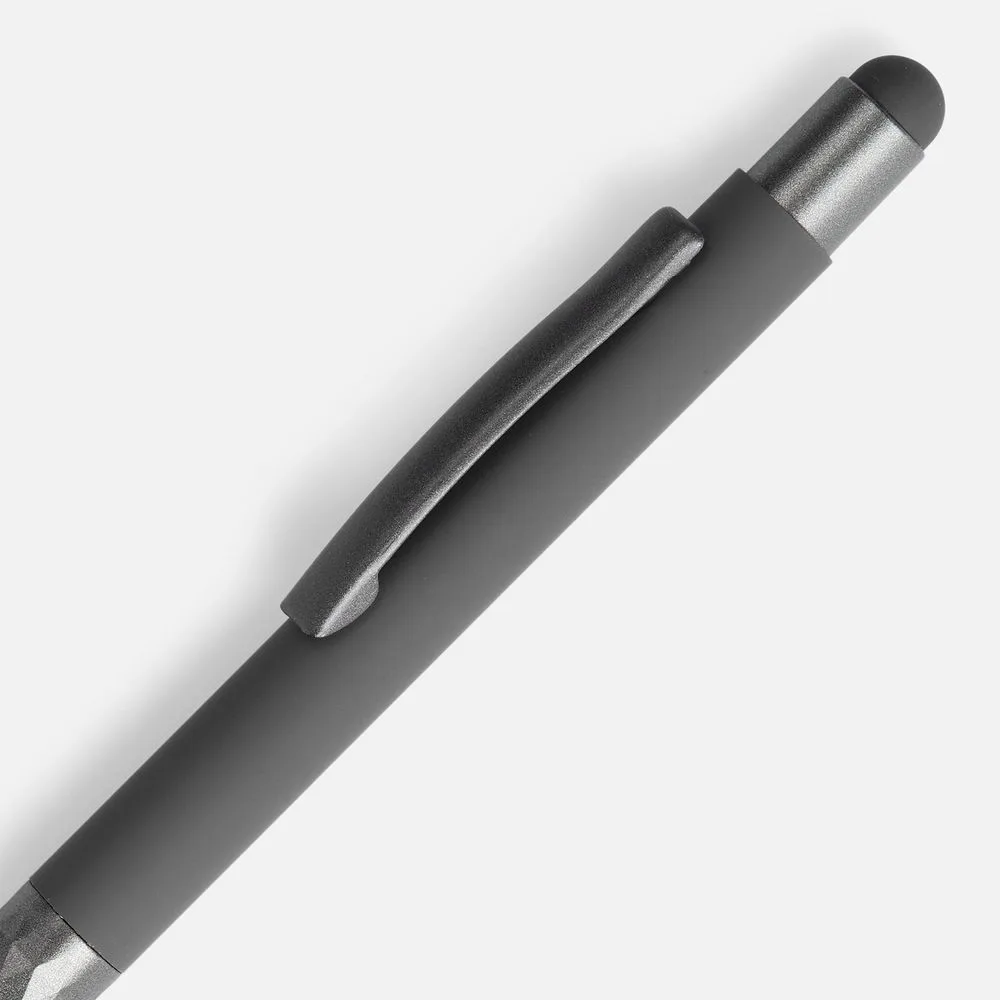 Ручка шариковая Digit Soft Touch со стилусом, серая