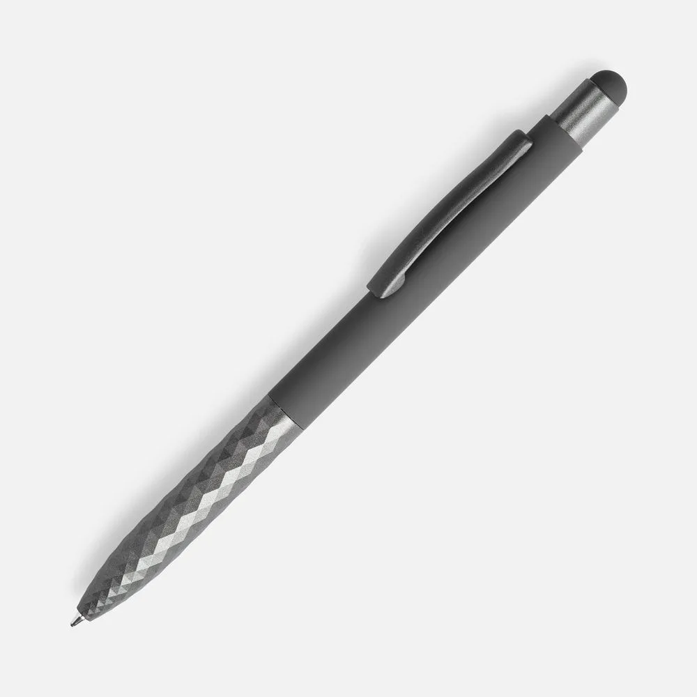 Ручка шариковая Digit Soft Touch со стилусом, серая
