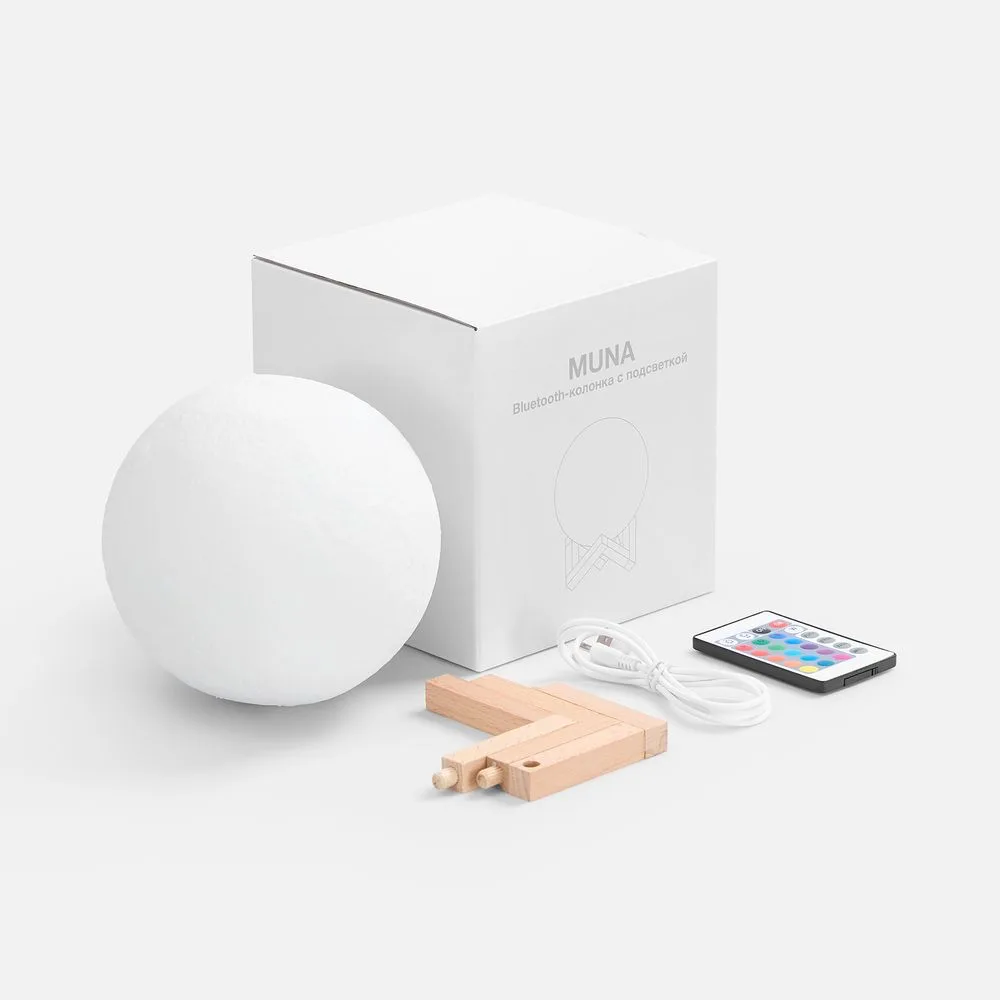 Bluetooth-колонка с подсветкой Muna, белая